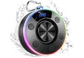 Waterdichte Bluetooth Douchespeaker met Zeitanzeige en RGB-verlichting - Zwart