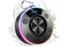 Waterdichte Douchespeaker Zwart 32% Korting | Bluetooth, Klok, RGB