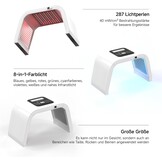 MEGELIN Led-lichttherapieapparaat met 8 kleuren, U-vormige infrarood roodlichtlamp voor gezicht, lichttherapie, led-gezichtsmasker, rug en lichaam