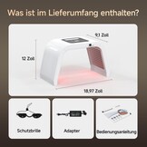 MEGELIN Led-lichttherapieapparaat met 8 kleuren, U-vormige infrarood roodlichtlamp voor gezicht, lichttherapie, led-gezichtsmasker, rug en lichaam