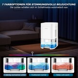 BOOHENKA Elektrische luchtontvochtiger voor thuis, 1200 ml, kleine ontvochtiger voor kelder, badkamer, 7 kleuren, lichtontvochtiger met timer, tegen vocht, nachtmodi