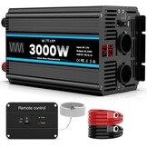 OLTEANP Omvormer 12V naar 230V zuivere sinus 3000W spanningsomvormer Omvormer met EU-aansluitingen en USB-poort -afstandsbediening en LED-display Voor camper, caravan, camping