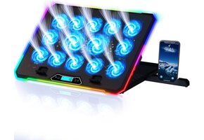 Laptop Koelstandaard 17 inch met 14 Ventilatoren, RGB & 2 USB-poorten - 34% Korting