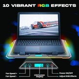 Glacier koelstandaard, 6 ventilatoren, RGB-verlichting, USB-voeding