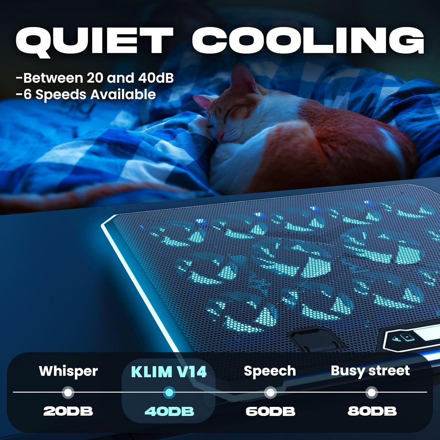 Glacier koelstandaard, 6 ventilatoren, RGB-verlichting, USB-voeding