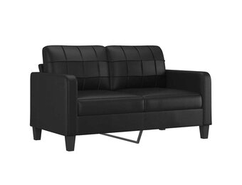 vidaXL Tweezitsbank 140 cm kunstleer zwart