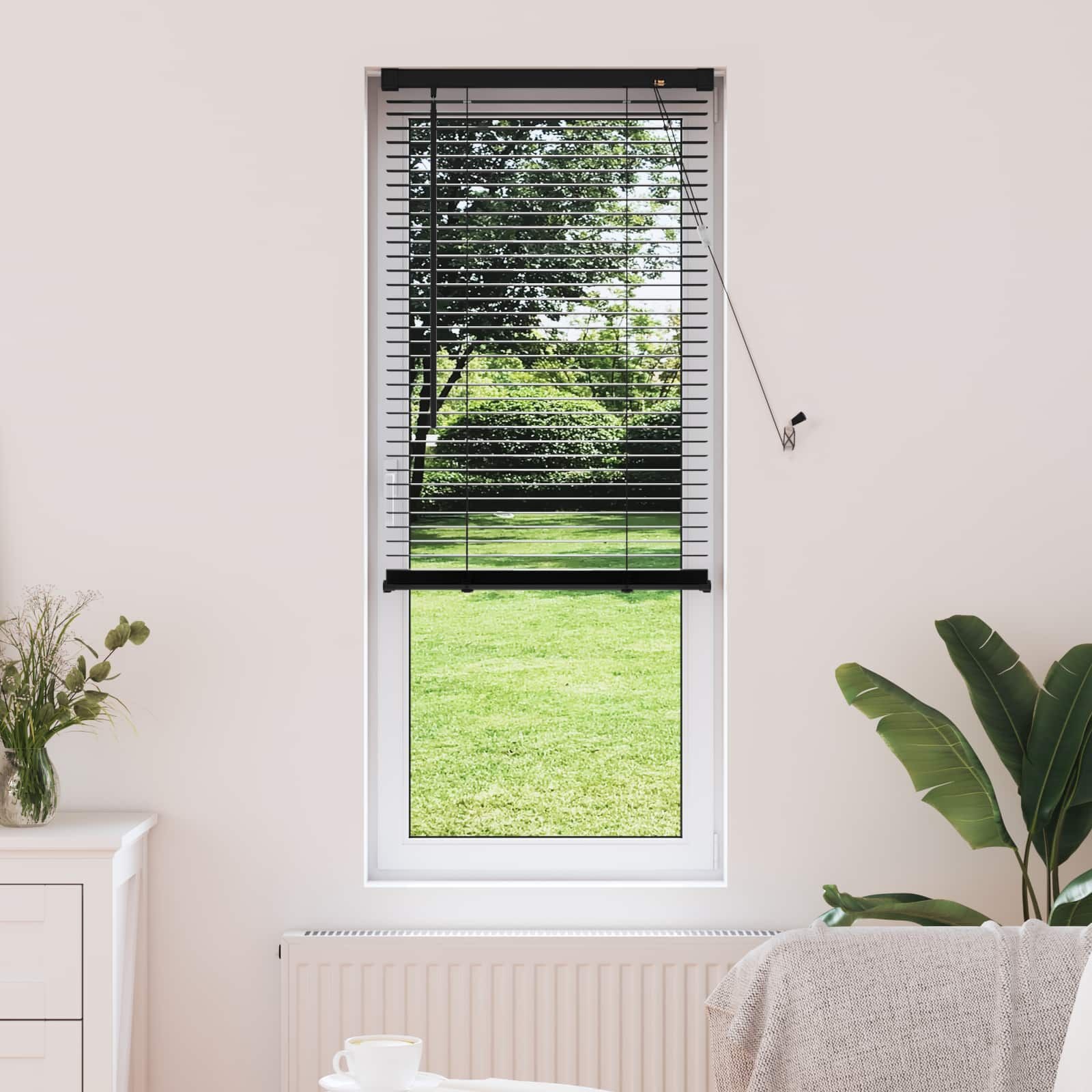 vidaXL Venetiaanse jaloezie Zwart 150 x 50 cm 25 mm PVC
