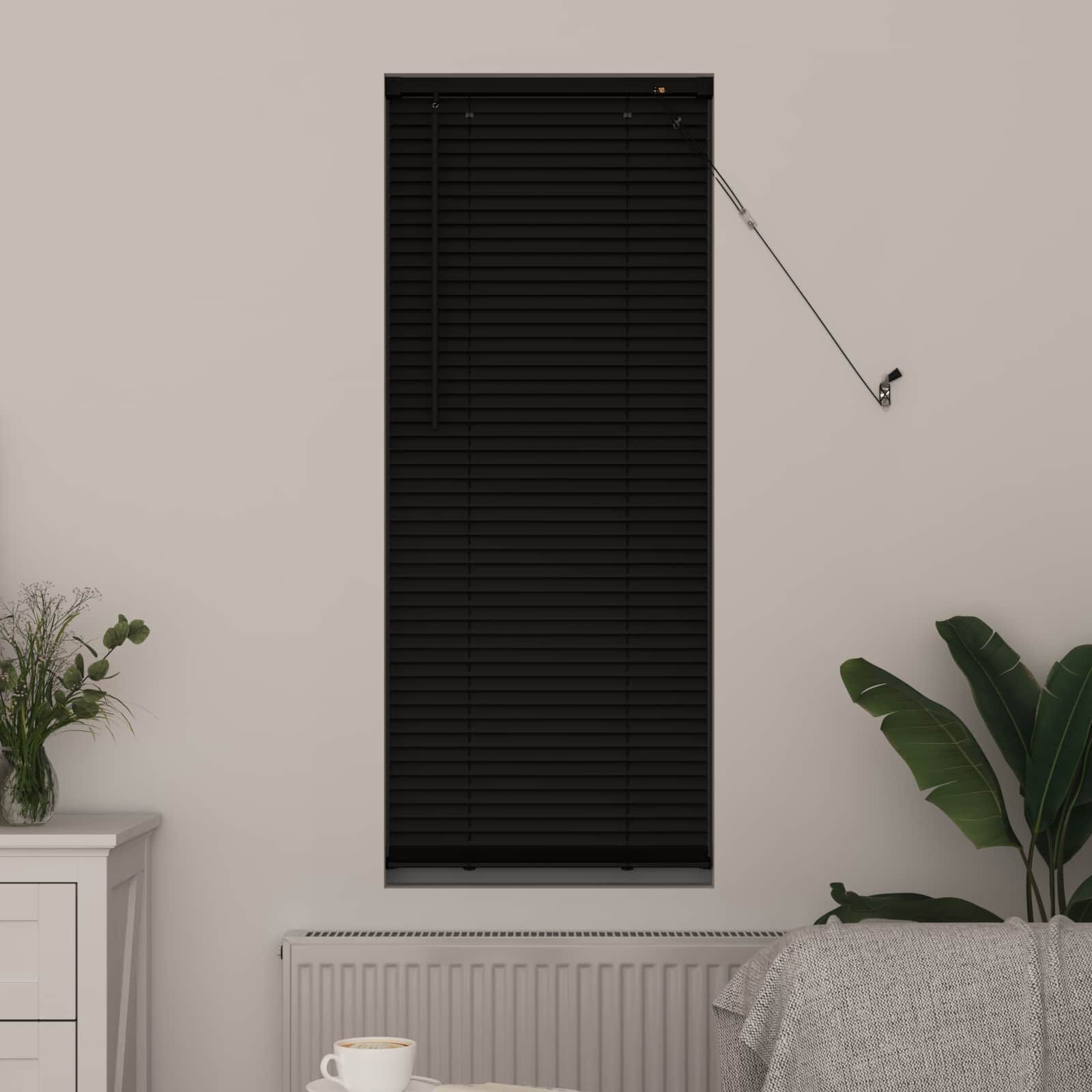 vidaXL Venetiaanse jaloezie Zwart 150 x 50 cm 25 mm PVC