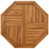 vidaXL Tafelblad achthoekig 70x70x2,5 cm massief teakhout