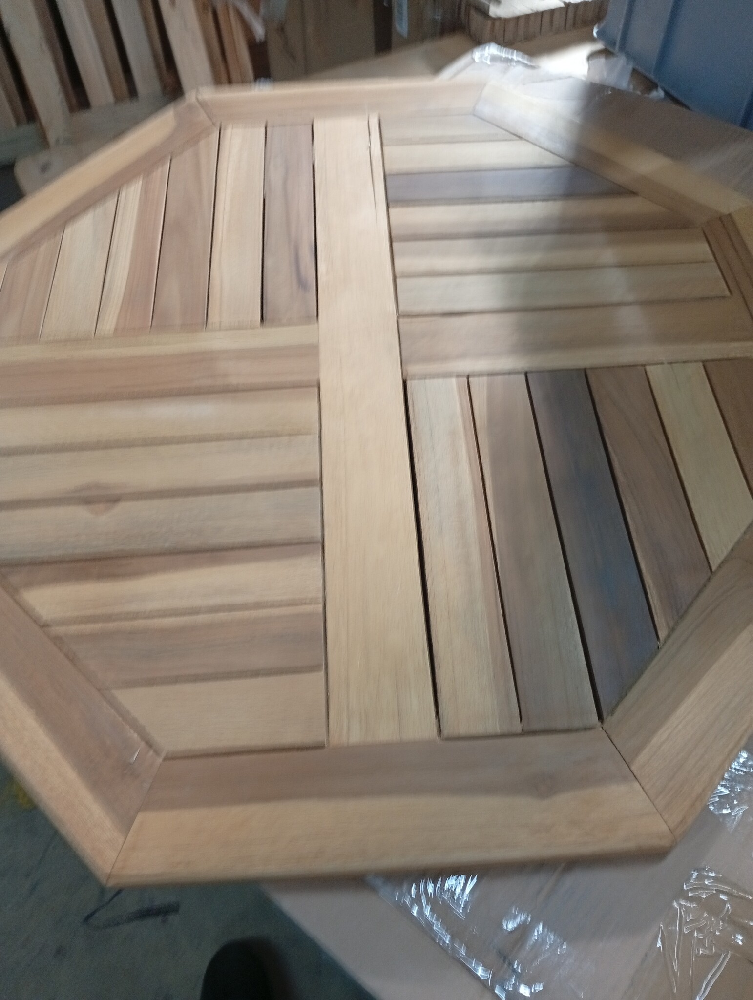 vidaXL Tafelblad achthoekig 70x70x2,5 cm massief teakhout