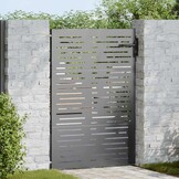 vidaXL Tuinpoort 85 x 125 cm Poedergecoat staal Zwart Vergrendelbaar