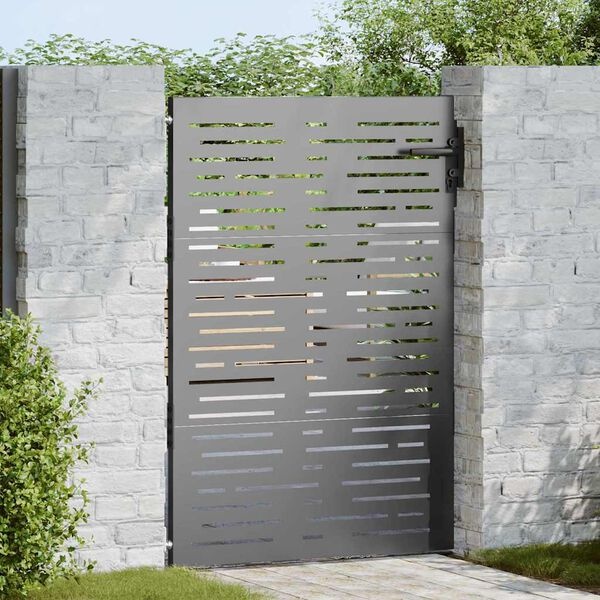 vidaXL Tuinpoort 85 x 125 cm Poedergecoat staal Zwart Vergrendelbaar