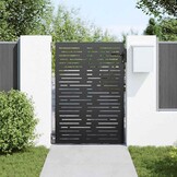 vidaXL Tuinpoort 85 x 125 cm Poedergecoat staal Zwart Vergrendelbaar