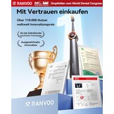 RANVOO [No.1 Clean & Whitening] Bubble Sound elektrische tandenborstel [100% plaque verwijdering] 60 dagen batterij, tandvleesbescherming, 3 modi, timer, reisslot, oplaadbaar, houder, stergrijs