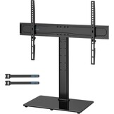 BONTEC Universele TV Standaard 32-65 inch - In hoogte verstelbaar - Gehard glas - Zwart