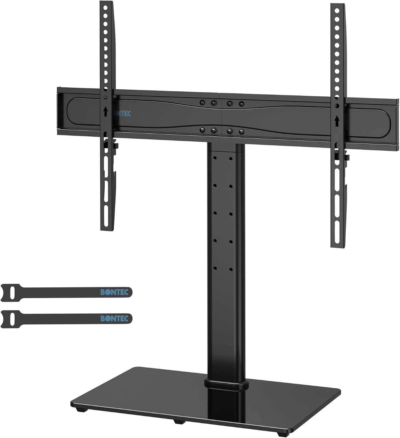 BONTEC Universele TV Standaard 32-65 inch - In hoogte verstelbaar - Gehard glas - Zwart