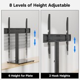 BONTEC Universele TV Standaard 32-65 inch - In hoogte verstelbaar - Gehard glas - Zwart