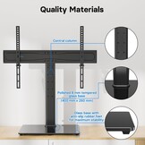 BONTEC Universele TV Standaard 32-65 inch - In hoogte verstelbaar - Gehard glas - Zwart