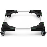Waswagen met 4 poten, in hoogte verstelbaar van 10 tot 12,5 cm, waswagen met maximale belasting van 200 kg, trillingsdempende basis voor wasmachine, koelkast, zwart