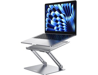 Laptopstandaard voor Bureau Aluminium Verstelbare Laptophouder, Ergonomische Laptopverhoger met Hitteventilatie Compatibel met MacBook Pro Air Dell Chromebook HP Notebook tot 17,3 Inch