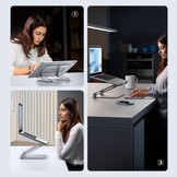 Laptopstandaard voor Bureau Aluminium Verstelbare Laptophouder, Ergonomische Laptopverhoger met Hitteventilatie Compatibel met MacBook Pro Air Dell Chromebook HP Notebook tot 17,3 Inch