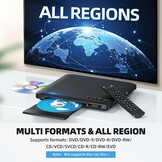 Maite Dvd-speler, ultradun, voor tv, regiovrij, HDMI RCA-aansluiting, HD 1080P, USB-ingang, foutcorrectie, inclusief HDMI RCA-kabel en afstandsbediening