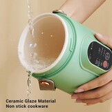 Elektrische kookpot met Stoomkoker, Ramen-koker 800 ml, Draagbare antiaanbaklaag noedelkoker voor pasta, soep, steak, havermout, Multifunctionele kookpot met