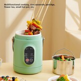 Elektrische kookpot met Stoomkoker, Ramen-koker 800 ml, Draagbare antiaanbaklaag noedelkoker voor pasta, soep, steak, havermout, Multifunctionele kookpot met