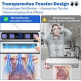 Vacuümmachine, 7-in-1 vacuümmachine voor levensmiddelen, met dubbele lasnaad, folielasapparaat met 50 vacuümzakken, professioneel met cutter en digitaal aftellen