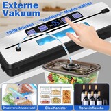 Vacuümmachine, 7-in-1 vacuümmachine voor levensmiddelen, met dubbele lasnaad, folielasapparaat met 50 vacuümzakken, professioneel met cutter en digitaal aftellen