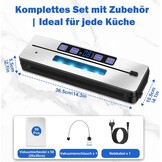 Vacuümmachine, 7-in-1 vacuümmachine voor levensmiddelen, met dubbele lasnaad, folielasapparaat met 50 vacuümzakken, professioneel met cutter en digitaal aftellen