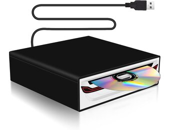 NHOPEEW Externe USB-cd/dvd-speler voor auto, laptop en smart-tv