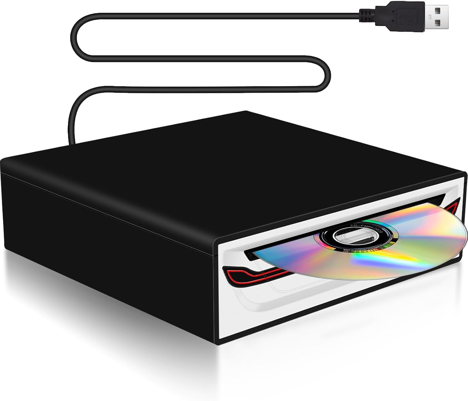 NHOPEEW Externe USB-cd/dvd-speler voor auto, laptop en smart-tv