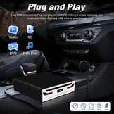 NHOPEEW Externe USB-cd/dvd-speler voor auto, laptop en smart-tv