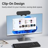INGA USB-luidspreker voor computermonitor, laptop, soundbar voor desktopmonitor, USB-C naar USB-luidspreker voor pc, laptop en Mac (zwart)