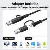 INGA USB-luidspreker voor computermonitor, laptop, soundbar voor desktopmonitor, USB-C naar USB-luidspreker voor pc, laptop en Mac (zwart)