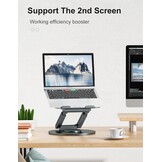 Staande laptopstandaard met 360 ° draaibare basis, hoge hoogte verstelbare computerstandaard, zitten om te staan riser, bevorder een gezonde houding, verminderen nekpijn