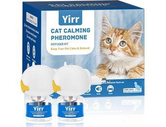 Kalmerende Feromonen Diffuser Set voor Katten | Tegen Stress Angst Krabgedrag | 2 Stopcontact Diffusers + 2 Navulflessen (2x 48ml)