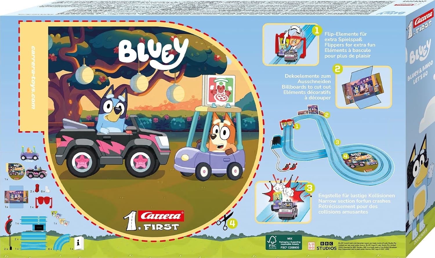 Carrera FIRST Bluey Let's Go Slotracebaan 2,9 meter