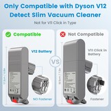 Click-In-Type 3900mAh V12 batterij voor Dyson, ASUNCELL 25,2V vervangende batterij voor V12 Detect Absolute, Detect Slim, Detect Fluffy SV46 handheld accustofzuiger, onderdeelnummer 965470-01