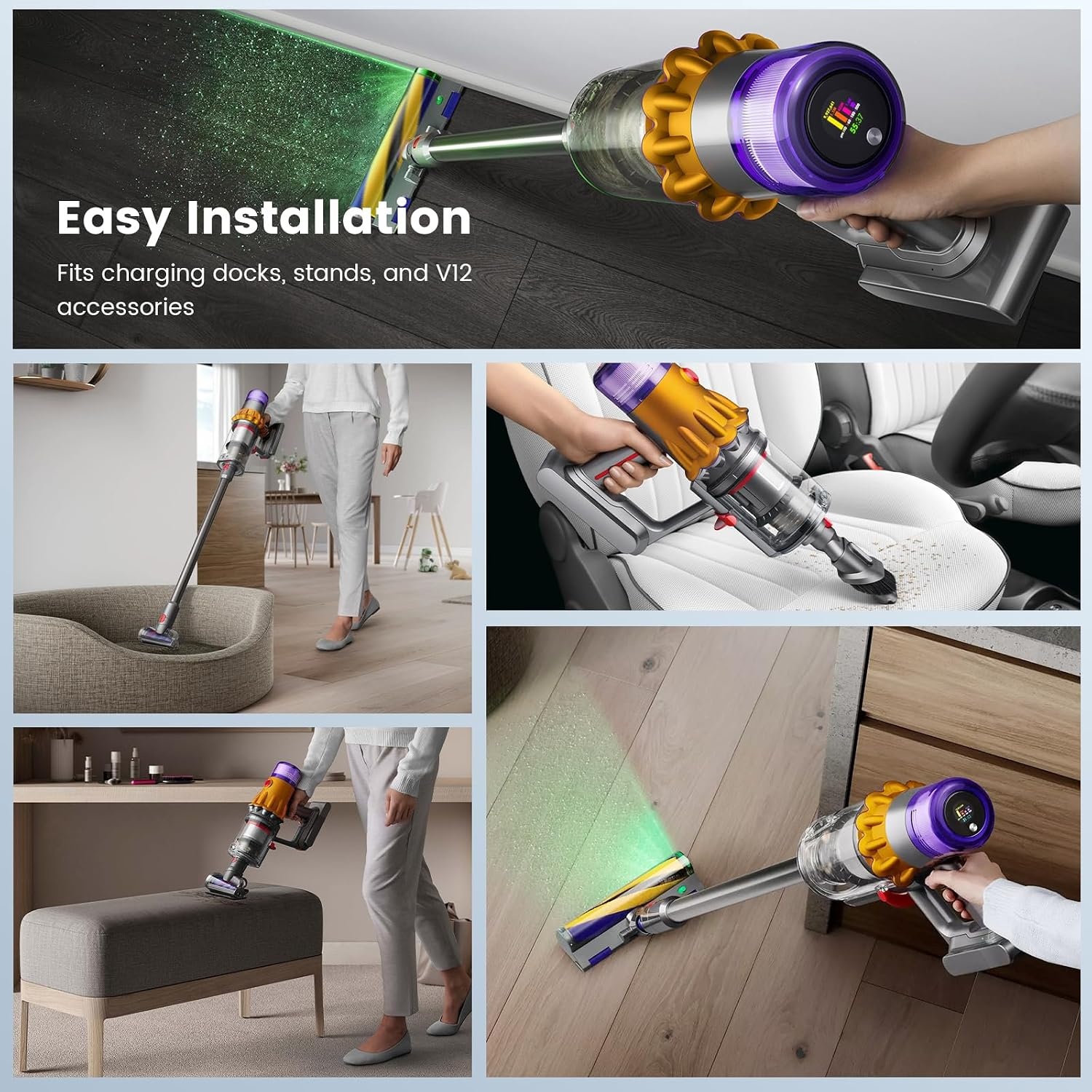 Click-In-Type 3900mAh V12 batterij voor Dyson, ASUNCELL 25,2V vervangende batterij voor V12 Detect Absolute, Detect Slim, Detect Fluffy SV46 handheld accustofzuiger, onderdeelnummer 965470-01
