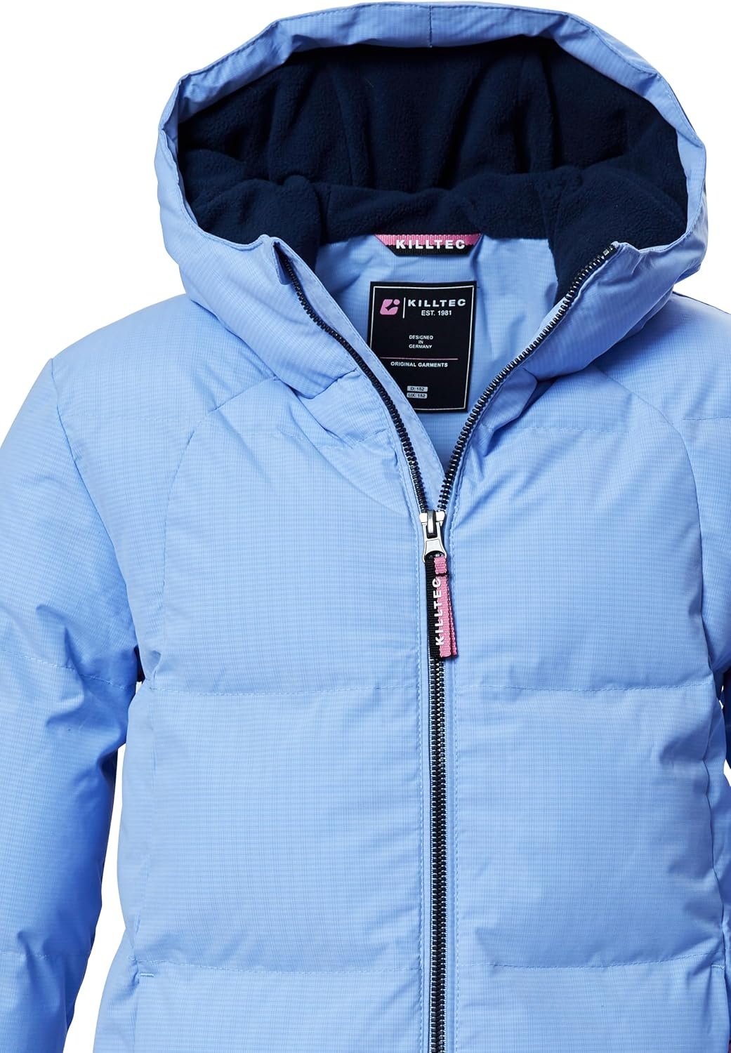 Killtec Meisjes Gewatteerde Winterjas met Capuchon Zwart-Blauw