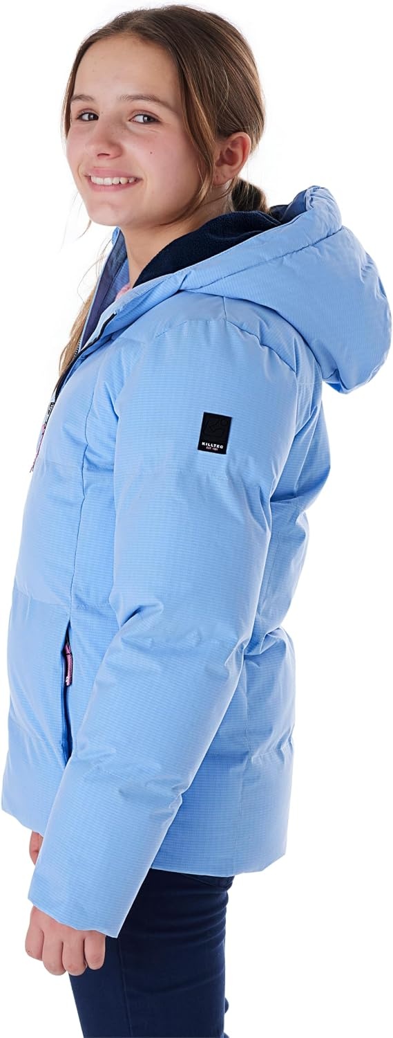 Killtec Meisjes Gewatteerde Winterjas met Capuchon Zwart-Blauw