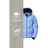Killtec Meisjes Gewatteerde Winterjas met Capuchon Zwart-Blauw