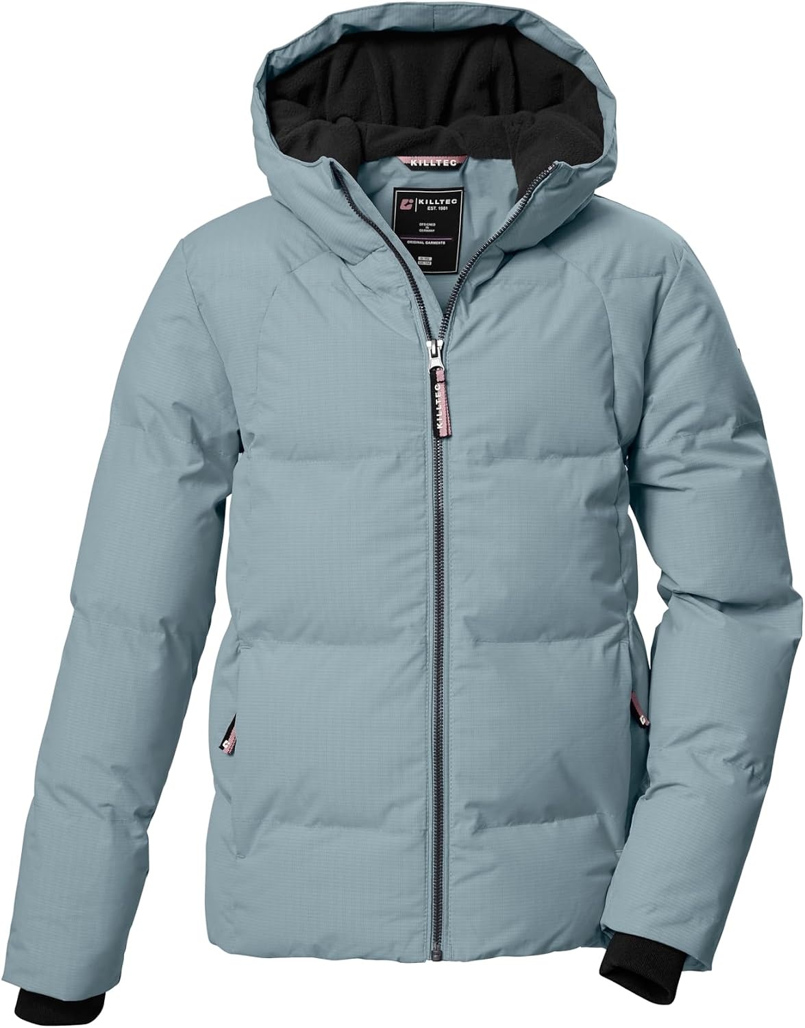 Killtec Meisjes Gewatteerde Winterjas met Capuchon Zwart-Blauw