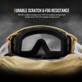 Airsoft Tactische Veiligheidsbril met 3 Verwisselbare Lenzen | CE EN166 & ANSI Z87.1 | voor Paintball, Jacht, CS, Fietsen & Outdoor