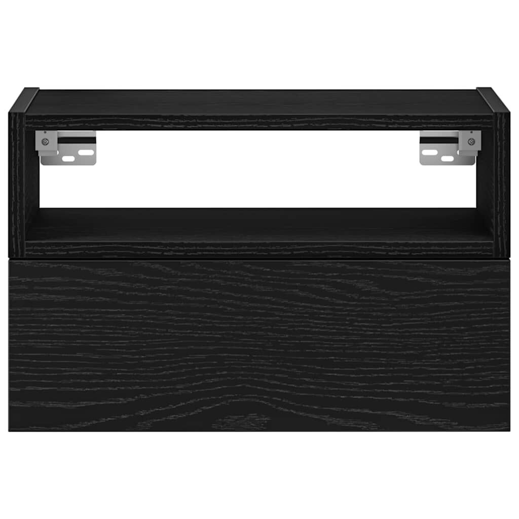 vidaXL Nachtkastjes 2 st wandgemonteerd 45x26x28,5 cm zwart
