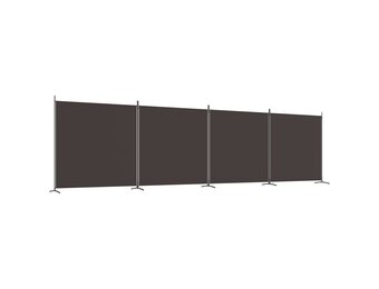 vidaXL Kamerscherm met 4 panelen 698x180 cm stof bruin
