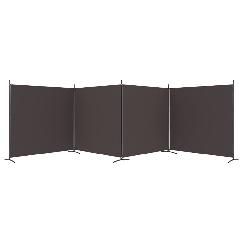 vidaXL Kamerscherm met 4 panelen 698x180 cm stof bruin
