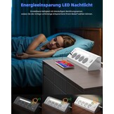 AORIDO Hoekstekkerdoos 4-voudig met USB-A en USB-C - 1,8 meter kabel - Wit